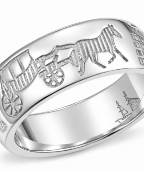 S925 wide silver Ring of Kerry ring engraved with seven iconic Irish symbols