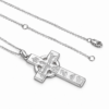 Silver Celtic cross necklace engraved with seven Ring of Kerry symbols and silver chain