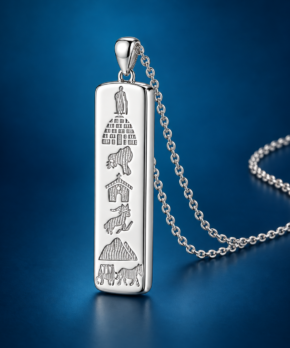 King Puck symbol on S925 silver Ring of Kerry ingot necklace