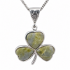 Connemara marble shamrock pendant in 925 sterling silver